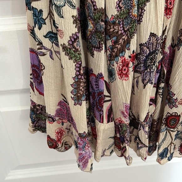 PATRONS OF PEACE - mini skirt fit and flare floral faux wrap size small boho - Picture 6 of 10